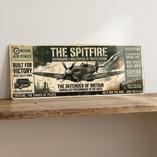Listing image for Spitfire Supermarine's Masterpiece of Fighter Design RAF Metal Sign RAF Aviation