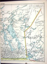 Listing image for Antique Old Print Cassell Map 1920 Canada Ontario Manitoba British Columbia