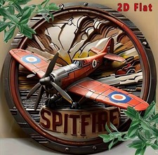Listing image for Spitfire Metal Wall Sign 3 Pack WWII Aircraft Aviation Decor Round Tin Signs