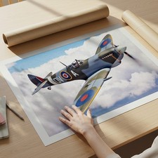 Listing image for WW2 Spitfire Aviation A3 Artwork Print Poster Militaria Art