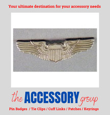 Listing image for New Pilot wings badge RAF aeroplane helicopter pin badge tie pin metal enamel